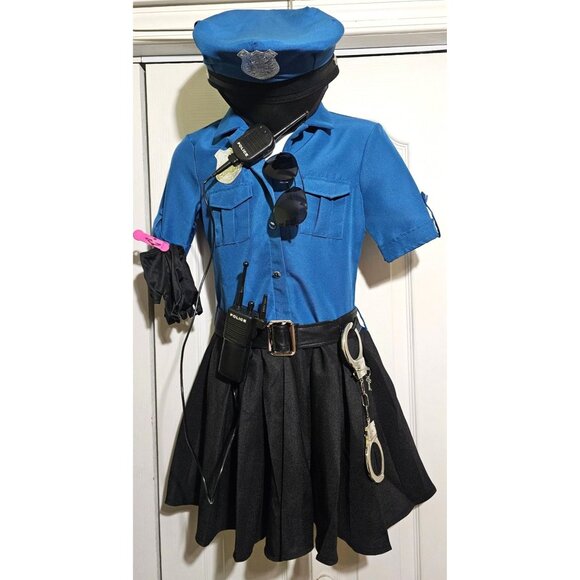 Officer Cop Cutie Costume Girls 12-14 Police Set Handcuffs Radio Sunglasses - Picture 1 of 9